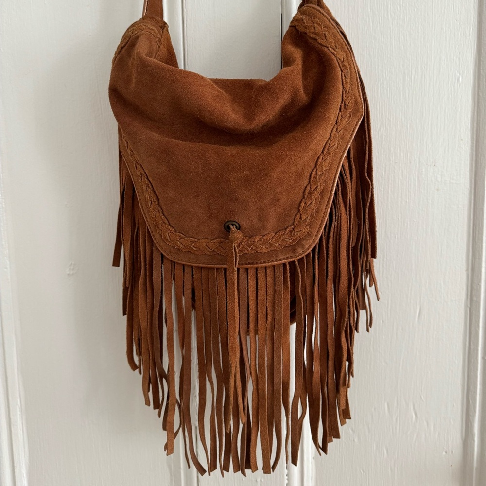 Suede Fringed Leather Boho Bag